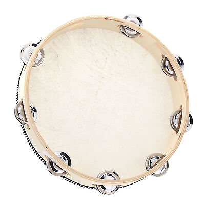 #ad 10quot; Tambourine Wood Hand Held Tamborine Drum Round Percussion for Church Z5S0 $11.18