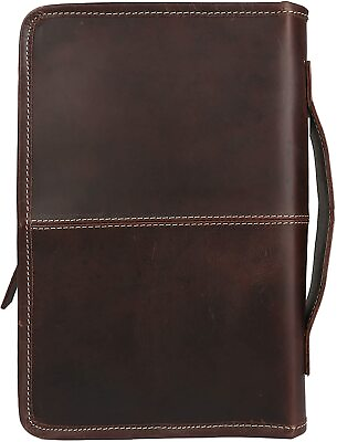 #ad Leather Brown Bible Cover Planner Cover Book Cover with Handle and Back Pocket4 $114.72