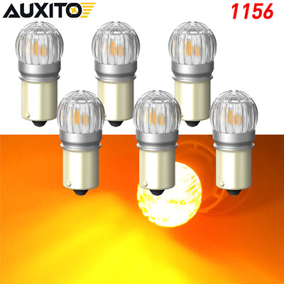 #ad 6pcs 1156 7506 Yellow LED Light Front Rear Turn Signal Parking Lamp Bulbs AUXITO $39.99