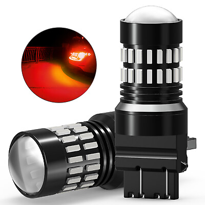 #ad AUXITO 3157 3156 Red LED Strobe Flashing Blinking Brake Tail Light Parking Bulbs $13.86