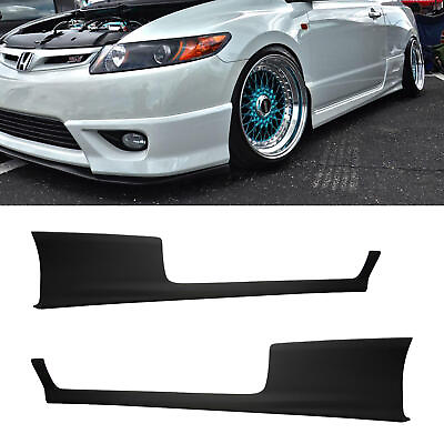 #ad FOR 06 08 HONDA CIVIC COUPE TYPE HFP PU SIDE SKIRTS SPOILER URETHANE BODY KIT $899.95
