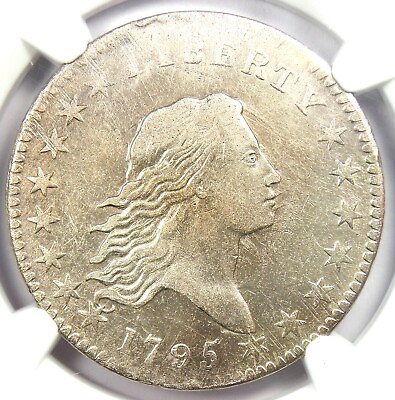 #ad 1795 Flowing Hair Half Dollar 50C Coin. Certified NGC XF Detail EF Rare Date $4650.25