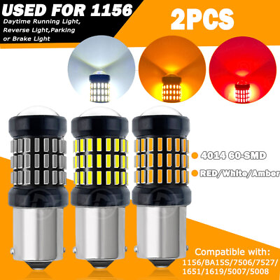 #ad 2Pcs 1156 7506 LED Backup Reverse Light Bulb Canbus Super Bright White Red Amber $12.99