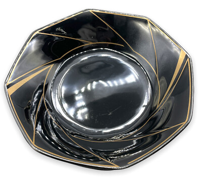 #ad Gallery Collections By Ranmaru Japan Crystalline Black 7” Salad Bowl 1 Retro $13.00