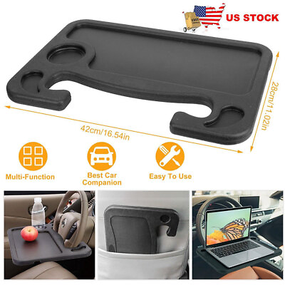 #ad Car Steering Wheel Tray Desk Two Sided For Laptop Drink Food Work Table Holder $9.95