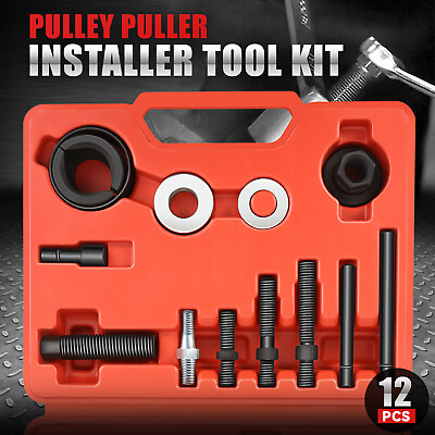 #ad 12Pcs Power Steering Pulley Puller Remover and Installer Tool Kit w Storage Case $17.99