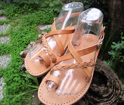 #ad Women#x27;s Handmade Greek Leather Sandals Multi Strap Slingback Sandals $53.00