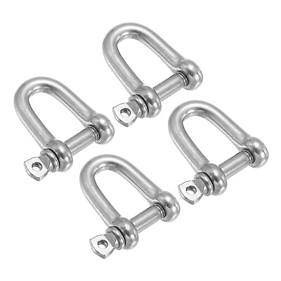 #ad 4Pcs 1 4quot; 6mm Screw Pin Shackle Bow Shape for Heavy Lifting Silver Tone AU $18.08