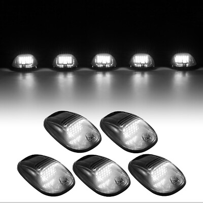 #ad 5PCS Smoked Amber LED Cab Roof Top Marker Running Light For Jeep Truck SUV Car $41.99