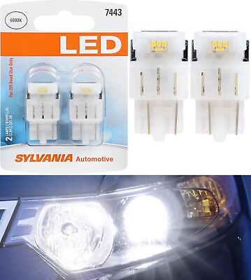 #ad Sylvania Premium LED Light 7443 White 6000K Two Bulbs Front Turn Signal Replace $22.00