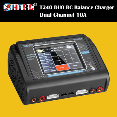 #ad HTRC T240 DUO RC Charger Discharger Dual Channel AC 150W DC240W Balance Charger $107.20