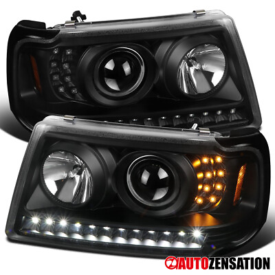#ad Black Fit Ford 2001 2011 Ranger LED Strip Projector Headlights Lamps LeftRight $218.99