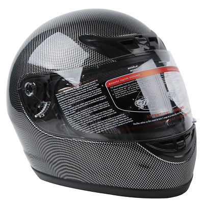 Carbon Fiber Black DOT Flip Up Full Face Motorcycle Street Helmet S M L XL TCMT $36.00
