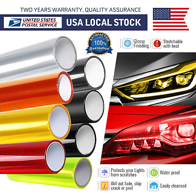 #ad Car Gloss Protection Tint Film Taillight Headlight Side Marker Light Vinyl Wrap $6.49
