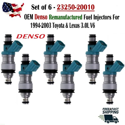 #ad Denso Genuine Fuel x6 Injectors for Lexus ES300 Toyota Avalon Sienna Camry 3.0L $134.99