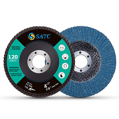#ad 50PCS 4.5 Zirconia Flap Disc 4 1 2 x7 8 120 Grit Sanding Grinding Grinder Wheels $56.99