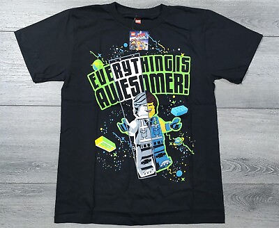 #ad Lego Movie Shirt Boys Small 8 T Shirt Everything is Awesomer Space Galaxy Tee $9.38
