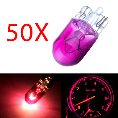 #ad 50x Purple W5W T10 Wedge Halogen bulbs car 194 168 interior light 12V 5W $9.53
