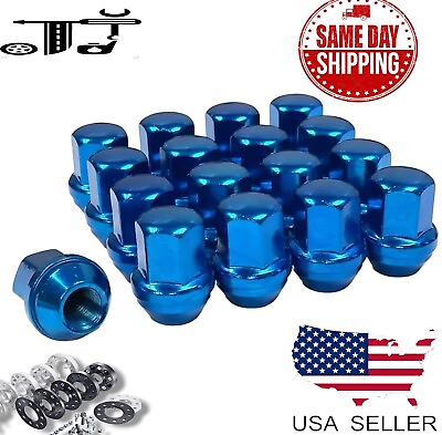#ad 20Pcs Blue 7 8quot; Hex 14x1.5 Large Cone Seat Lug Nuts Fit Ford Lincoln Models $26.67