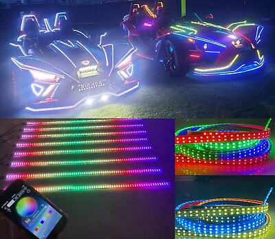 #ad 8PCS 4FT Double Row Color CHASING Strip For Slingshots Underbody Light Bluetooth $237.49
