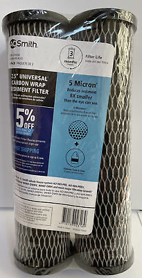 AO Smith AO WH PRE RCP2 2.5quot; Universal Carbon Wrap Sediment Filter 2 Pack New $22.00