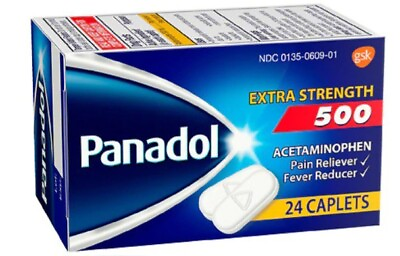 #ad 3 Pack of 24 PANADOL 500 mg Extra Strength Caplets Pain Reliever Exp 02 2025 $12.99