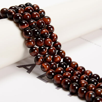 #ad Red Tiger Eye Smooth Round Beads 4mm 6mm 8mm 10mm 12mm 15.5quot; Strand $6.74