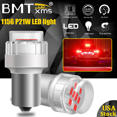 #ad 2Pcs 1156 7506 P21W Red LED Brake Stop Tail Light Bulbs For BMW E46 E60 E90 F30 $11.69