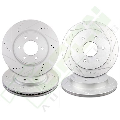 #ad Front Rear Brake Rotors Discs For 2008 2010 For 2008 2014 Armada Drill Slotted $194.79