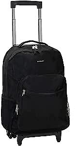 #ad Double Handle Rolling Backpack 17 Inch Black $54.67