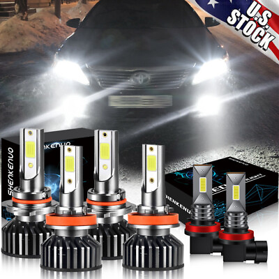 #ad For Toyota Camry 2007 2014 Headlight High Low Fog Light 6x 6000k LED Bulbs Kit $65.59