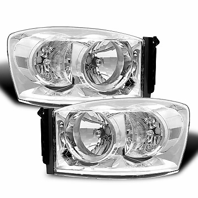 #ad New Headlight Chrome Clear Headlamp 06 08 For Dodge Ram 1500 2500 3500 Pickup LH $101.19