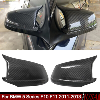#ad #ad Side Mirror Cover Cap Carbon Fiber Look Fit BMW F10 F11 520i 525i 535i 2011 2013 $1033.99