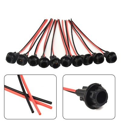 #ad 10x T10 168 921 Light Bulb Adapters Extension Pre wired Wiring Harness Sockets $9.72