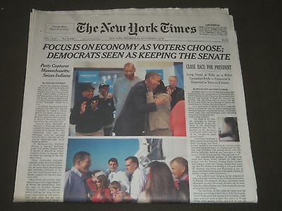 #ad 2012 NOVEMBER 7 NEW YORK TIMES FOCUS ON ECONOMY AS VOTERS CHOOSE NP 2631 $30.00