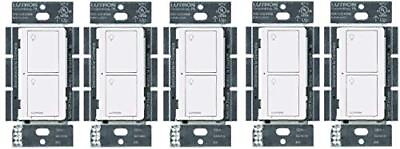 #ad Lutron Caseta Smart Lighting Switch Neutral Wire Required White 5 Pack $382.52