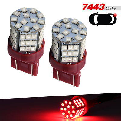 #ad 2x 7443 7440 Red LED Bulbs for Brake Tail Stop Lights $9.49