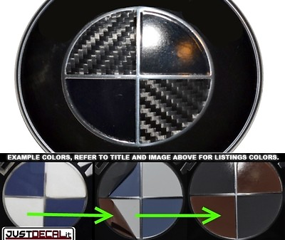 Carbon Fiber amp; Gloss Black Vinyl Sticker Overlay COMPLETE SET FITS BMW Emblems $9.00