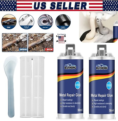 #ad 2 × Metal Repair Paste AB Casting Repair Glue Industrial Heat Cold Weld Sets USA $8.18