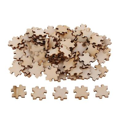 #ad 100 Pieces Natural Wooden Embellishments Crafts Wood Ornaments Party Decor $5.87