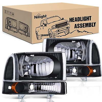 #ad Nilight Headlight Assembly Replacement 1999 2000 2001 2002 2003 2004 F250 F35... $132.99