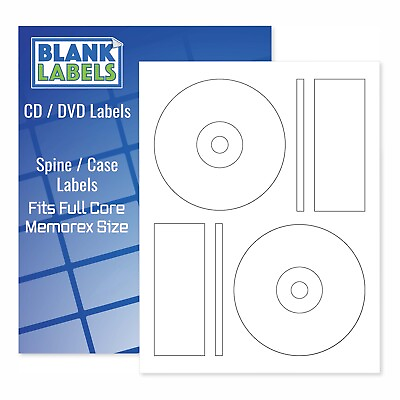 #ad 200 CD DVD Laser and Ink Jet Labels Fits Full Core Memorex Size 100 Sheets $19.99