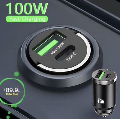 #ad #ad Mini 100W USB Car Charger Type C Car Chargers Fast Charging C $15.00