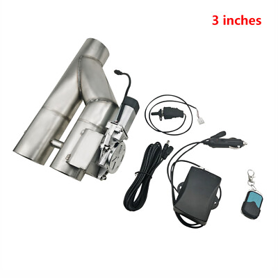 #ad 3quot; Electric Exhaust Cutout Y Pipe Dual Valve Kit Manual Control amp; Remote Switch $112.79
