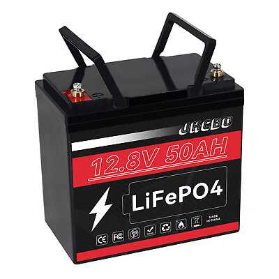 #ad JKCBO 12V 50A LiFePO4 Deep Cycles Solar Battery Built in 100A 1280Wh Max 15000 $106.99