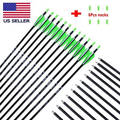 12X 30quot; Archery Carbon Arrows Spine 700 OD 7mm For Compound Recurve Bow Hunting $33.99