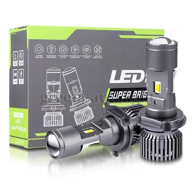 #ad 2X H4 9003 Bi LED Mini Projector Lens LHD Headlight Kit Bulbs Hi Lo Beam 50000LM $35.98