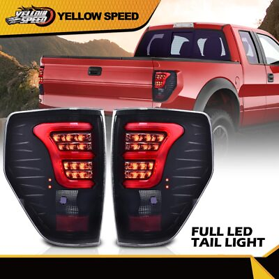 #ad Fit For 2009 2014 Ford F150 Black Housing Smoked Lens Rear LED Brake Tail Light $75.83