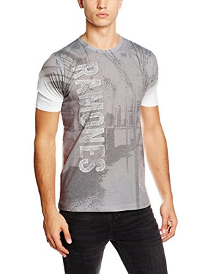 #ad Ramones Men#x27;s T shirt White 2X Subway Sublimation Design Short Sleeve Band Tee $26.95