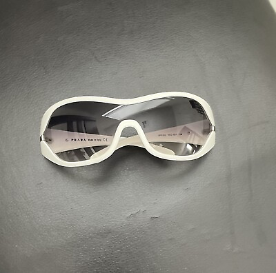 #ad Vintage PRADA DESIGNER Sunglasses White Wrap SPR 12G 4a0 5d1 110 $195.00